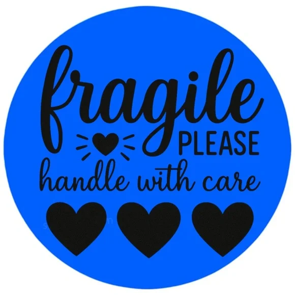 Fragile Handle With Care Stickers – 2" Round Labels – 100 PCS – 15 Color Options - Picture 5 of 15